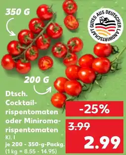 Kaufland Dtsch. Cocktailrispentomaten oder Miniromarispentomaten Angebot