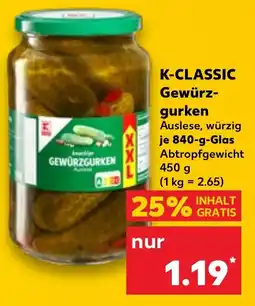 Kaufland K-CLASSIC Gewürzgurken Angebot