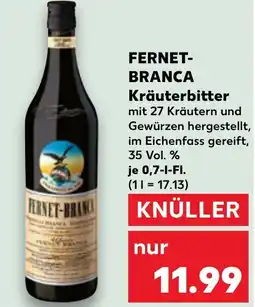 Kaufland FERNET- BRANCA Kräuterbitter Angebot