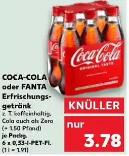 Kaufland COCA-COLA oder FANTA Erfrischungsgetränk Angebot