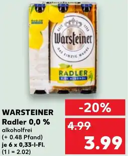 Kaufland WARSTEINER Radler 0,0 % Angebot