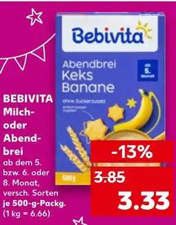 Kaufland BEBIVITA Milch- oder Abendbrei Angebot