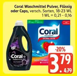 Edeka Coral Waschmittel Pulver, Flüssig oder Caps Angebot