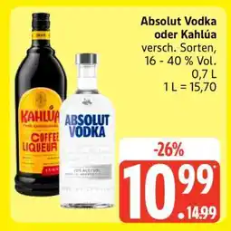 Edeka Absolut Vodka oder Kahlua Angebot
