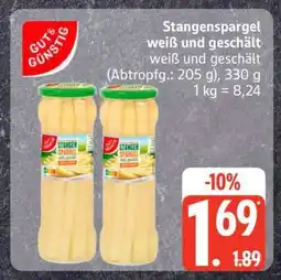 Edeka Stangenspargel weiß und geschält Angebot