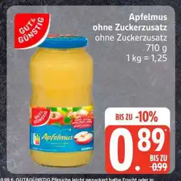 Edeka Apfelmus ohne Zuckerzusatz Angebot