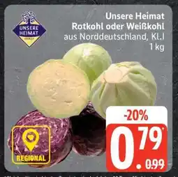 Edeka Unsere Heimat Rotkohl oder Weißkohl Angebot