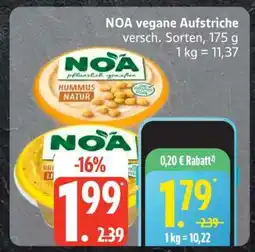 Edeka NOA vegane Aufstriche Angebot