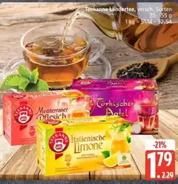 Edeka Teekanne Ländertee, versch. Sorten Angebot