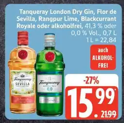 Edeka Tanqueray London Dry Gin, Flor de Sevilla, Rangpur Lime, Blackcurrant Royale oder alkoholfrei Angebot