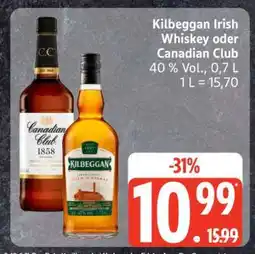 Edeka Kilbeggan Irish Whiskey oder Canadian Club Angebot