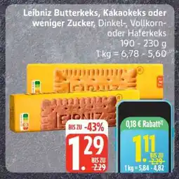 Edeka Leibniz Butterkeks, Kakao, Dinkel, Vollkorn oder Haferkeks Angebot