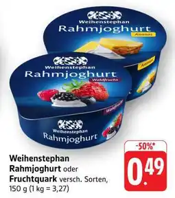 Edeka Weihenstephan Rahmjoghurt oder Fruchtquark Angebot