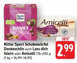 Edeka Ritter Sport Schokowürfel Dankeschön / Lass dich feiern / Amicelli Angebot
