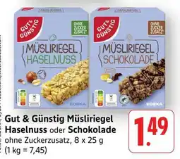 Edeka Gut & Günstig Müsliriegel Haselnuss oder Schokolade Angebot