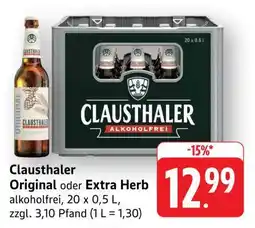 Edeka Clausthaler Original oder Extra Herb Angebot