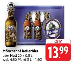 Edeka Mönchshof Kellerbier oder Hell Angebot