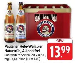 Edeka Paulaner Hefe-Weißbier Naturtrüb, Alkoholfrei Angebot