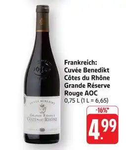 Edeka Cuvée Benedikt Côtes du Rhône Grande Réserve Rouge AOC Angebot