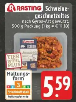 Edeka Rasting Schweinegeschnetzeltes Angebot