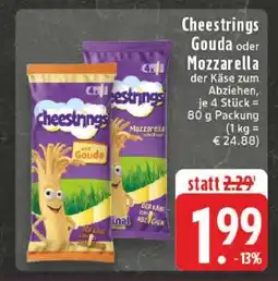 Edeka Cheestrings Gouda oder Mozzarella Angebot
