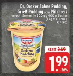 Edeka Dr. Oetker Sahne Pudding, Grieß Pudding oder Milchreis Angebot