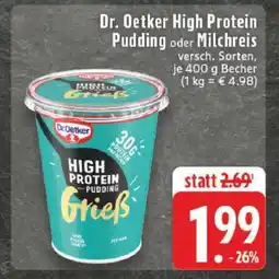 Edeka Dr. Oetker High-Protein-Pudding oder -Milchreis Angebot
