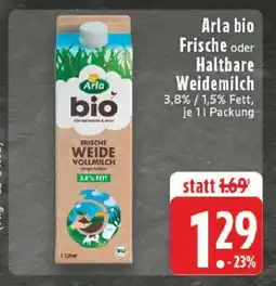 Edeka Arla Bio Frische oder Haltbare Weidemilch Angebot