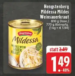 Edeka Hengstenberg Mildessa Mildes Weinsauerkraut Angebot