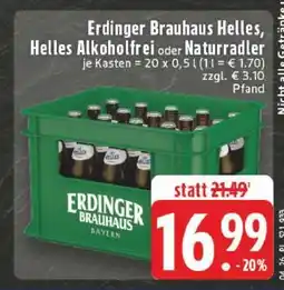 Edeka Erdinger Brauhaus Helles, Helles Alkoholfrei oder Naturradler Angebot