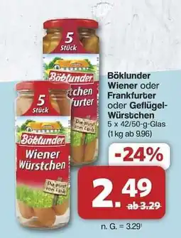 Famila Nord Ost Böklunder Wiener oder Frankfurter oder Geflügel-Würstchen Angebot