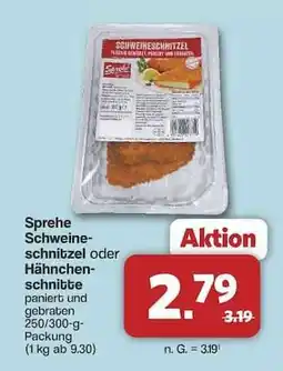 Famila Nord Ost Sprehe Schweineschnitzel oder Hähnchenschnitzel Angebot