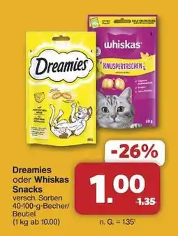 Famila Nord Ost Dreamies oder Whiskas Snacks Angebot
