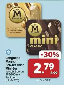 Famila Nord Ost Langnese Magnum 3er/4er oder Mini 6er Angebot