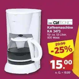 Famila Nord Ost Clatronic Kaffeemaschine KA 3473 Angebot
