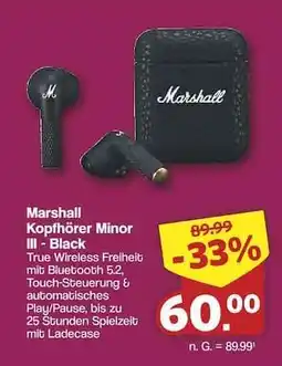 Famila Nord Ost Marshall Kopfhörer Minor III - Black Angebot