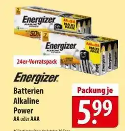 Famila Nord Ost Energizer Batterien Alkaline Power Angebot