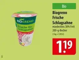 Famila Nord Ost Biogreno Frische Schlagsahne Angebot