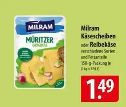 Famila Nord Ost Milram Käsescheiben oder Reibekäse Angebot