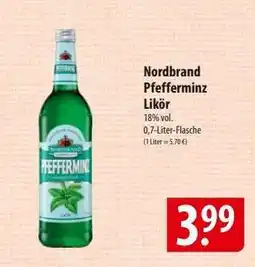 Famila Nord Ost NORDBRAND Pfefferminz-Likör Angebot