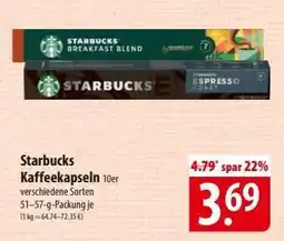Famila Nord Ost STARBUCKS Kaffeekapseln Angebot
