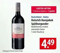 Famila Nord Ost Heinrich Hansjakob Spätburgunder Angebot