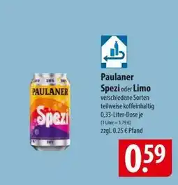 Famila Nord Ost Paulaner Spezi oder Limo Angebot