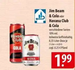 Famila Nord Ost Jim Beam & Cola oder Havana Club & Cola Angebot