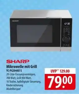 Famila Nord Ost SHARP Mikrowelle mit Grill YC-PG204AE-S Angebot