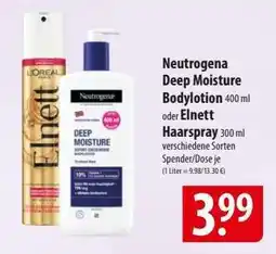 Famila Nord Ost Neutrogena Deep Moisture Bodylotion oder Elnett Haarspray Angebot