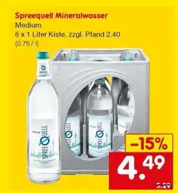 Netto Marken-Discount Spreequell Mineralwasser Angebot