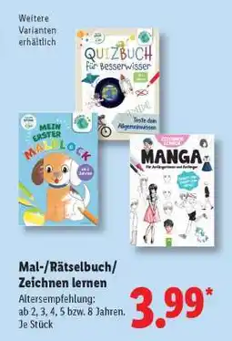 Lidl Mal-/Rätselbuch/Zeichnen lernen Angebot