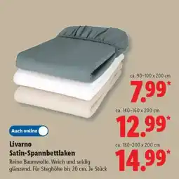 Lidl Livarno Satin-Spannbettlaken Angebot