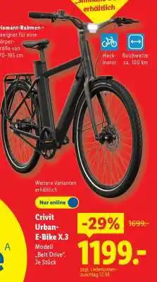 Lidl Crivit Urban-E-Bike X.3 Angebot